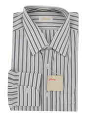 Brioni Black Striped Cotton Shirt - Slim - 15.75/40 - (BR37246)