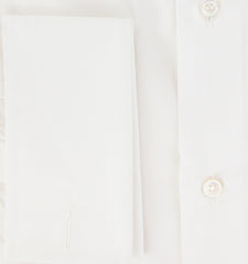 $550 Brioni White Solid Cotton Shirt - Slim - (BR55267) - Parent