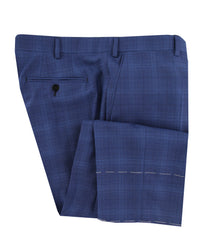 $6000 Brioni Blue Wool Plaid Suit - (BR314261) - Parent