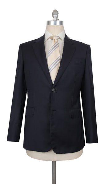 $5700 Brioni Navy Blue Wool Solid Suit - (BR572510) - Parent