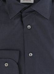 $930 Brioni Dark Blue Polka Dot Cotton Blend Shirt - Full - (BR552619) - Parent