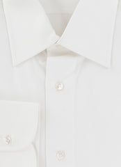 $800 Brioni White Solid Cotton Shirt - Slim - (BR552616) - Parent