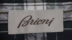 $800 Brioni Dark Blue Plaid Cotton Shirt - Slim - (BR55263) - Parent