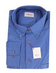 Brioni Blue Micro-Check Cotton Shirt - Slim - XXL US/XXL EU- (BR1214231)