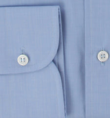 $800 Brioni Light Blue Solid Cotton Shirt - Slim - (BR821258) - Parent