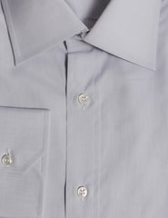 Brioni Light Gray Solid Cotton Shirt - Slim - (BR8182210) - Parent