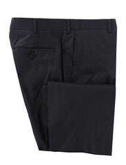 $500 Belvest Dark Blue Solid Cotton Pants - Slim - 36/52 - (BV1216252)