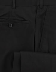$500 Belvest Black Solid Cotton Pants - Slim - (BV1216251) - Parent