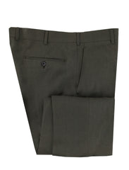 $500 Belvest Green Solid Cotton Pants - Slim - 34/50 - (BV1216253)