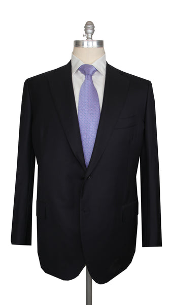 $6700 Cesare Attolini Midnight Navy Blue Super 140's Suit - (CA99262) - Parent