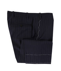 $7975 Cesare Attolini Dark Blue Wool Blend Striped Suit - (CA992612) - Parent