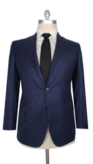 $8150 Cesare Attolini Navy Blue Super 150's Window Pane Suit - 46/56 - (CA99267)