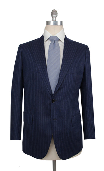 $7300 Cesare Attolini Blue Wool Striped Suit - (CA829263) - Parent