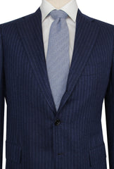 $7300 Cesare Attolini Blue Wool Striped Suit - (CA829263) - Parent