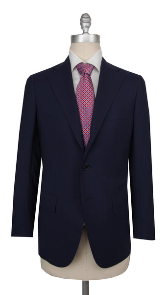 $6000 Cesare Attolini Navy Blue Wool Solid Suit - (CA24264) - Parent