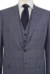 $10000 Cesare Attolini Blue Wool Window Pane Suit - (CA829268) - Parent
