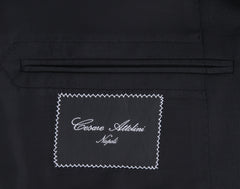 Cesare Attolini Black Wool Solid Suit - (CA103232) - Parent