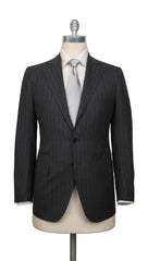 Cesare Attolini Dark Gray Wool Blend Striped Suit - (CA2162211) - Parent