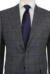 $6550 Cesare Attolini Gray Wool Window Pane Suit - (CA829264) - Parent