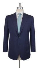 $6000 Cesare Attolini Navy Blue Sea Island Cotton Solid Suit - (CA24263) - Parent