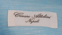 $774 Cesare Attolini Light Blue Linen Shirt - Slim - (CA521262) - Parent
