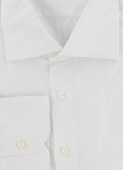 $774 Cesare Attolini White Solid Cotton Shirt - Slim - (CA521264) - Parent