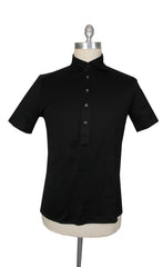 $514 Cesare Attolini Black Solid Cotton Polo - (CA81263) - Parent