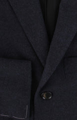 $6000 Cesare Attolini Dark Blue Wool Solid Coat - (CA521251) - Parent