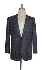 $5750 Cesare Attolini Blue Window Pane Sportcoat - 44/54 - (IS1021266)