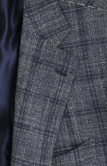 $5750 Cesare Attolini Blue Window Pane Sportcoat - (IS1021266) - Parent