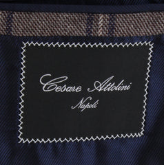 $7500 Cesare Attolini Brown Cashmere Window Pane Sportcoat - (IS1021265) - Parent