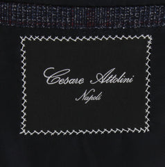 $5750 Cesare Attolini Dark Blue Wool Window Pane Sportcoat - (IS1021264) - Parent
