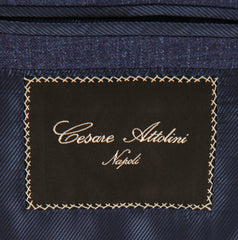 $5400 Cesare Attolini Blue Wool Blend Melange Sportcoat - (CA87253) - Parent
