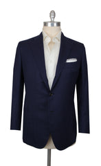 $5100 Cesare Attolini Navy Blue Wool Solid Sportcoat - (CA87255) - Parent