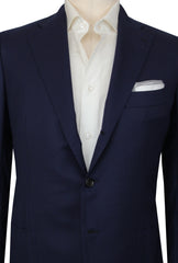 $5100 Cesare Attolini Navy Blue Wool Solid Sportcoat - (CA87255) - Parent