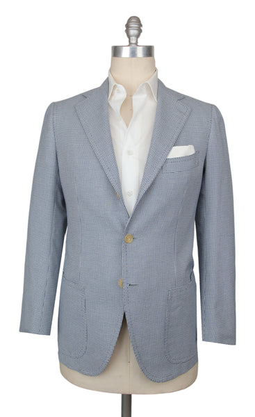 $4800 Cesare Attolini Blue Cotton Sportcoat - (CA1211251) - Parent