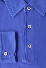 Cesare Attolini Blue Solid Cotton Polo - (CA615233) - Parent