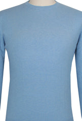$1268 Cesare Attolini Light Blue Cashmere Crewneck Sweater - (CA214265) - Parent