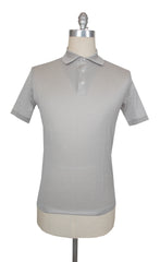 $455 Cesare Attolini Light Gray Solid Piqué Polo - (CA627261) - Parent