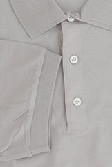 $455 Cesare Attolini Light Gray Solid Piqué Polo - (CA627261) - Parent