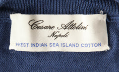 Cesare Attolini Blue Sea Island Cotton Sweater - (CA17235) - Parent