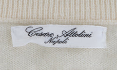 $1268 Cesare Attolini Beige Cashmere Crewneck Sweater - (CA214264) - Parent