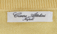 $1268 Cesare Attolini Yellow Cotton Crewneck Sweater - (CA214262) - Parent