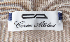 $600 Cesare Attolini Beige Cotton Blend Crewneck Sweater - (CA172312) - Parent
