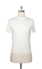 Cesare Attolini White Cotton Blend Crewneck Sweater - S/48 - (CA17239)