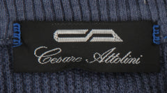 $1820 Cesare Attolini Blue Silk Blend Polo Sweater - (CA321261) - Parent