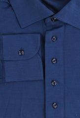 $715 Cesare Attolini Navy Blue Solid Cotton Polo - (CA81261) - Parent