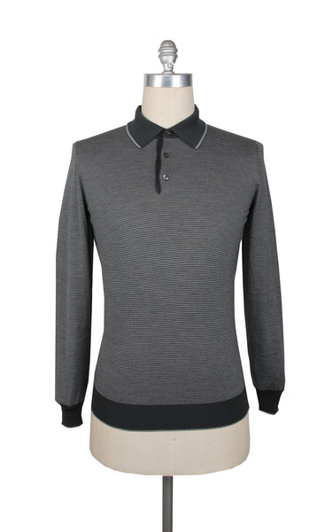 Cesare Attolini Gray Wool 1/4 Button Sweater - (CA423239) - Parent