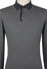 Cesare Attolini Gray Wool 1/4 Button Sweater - (CA423239) - Parent
