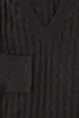 Cesare Attolini Brown Wool & Silk V-Neck Sweater - (CA17237) - Parent